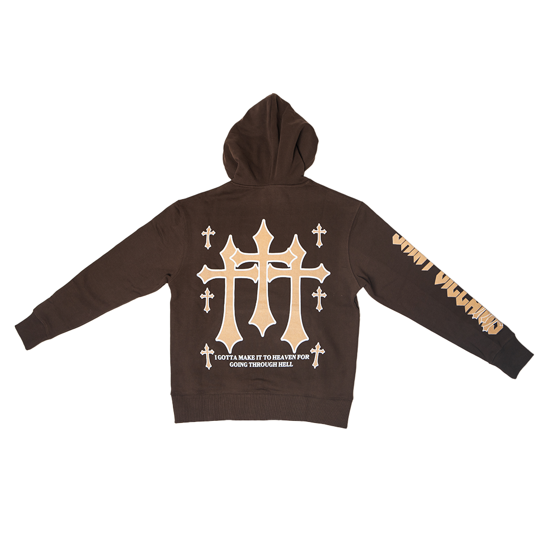 Chocolate Tan "Crosses" Hoodie