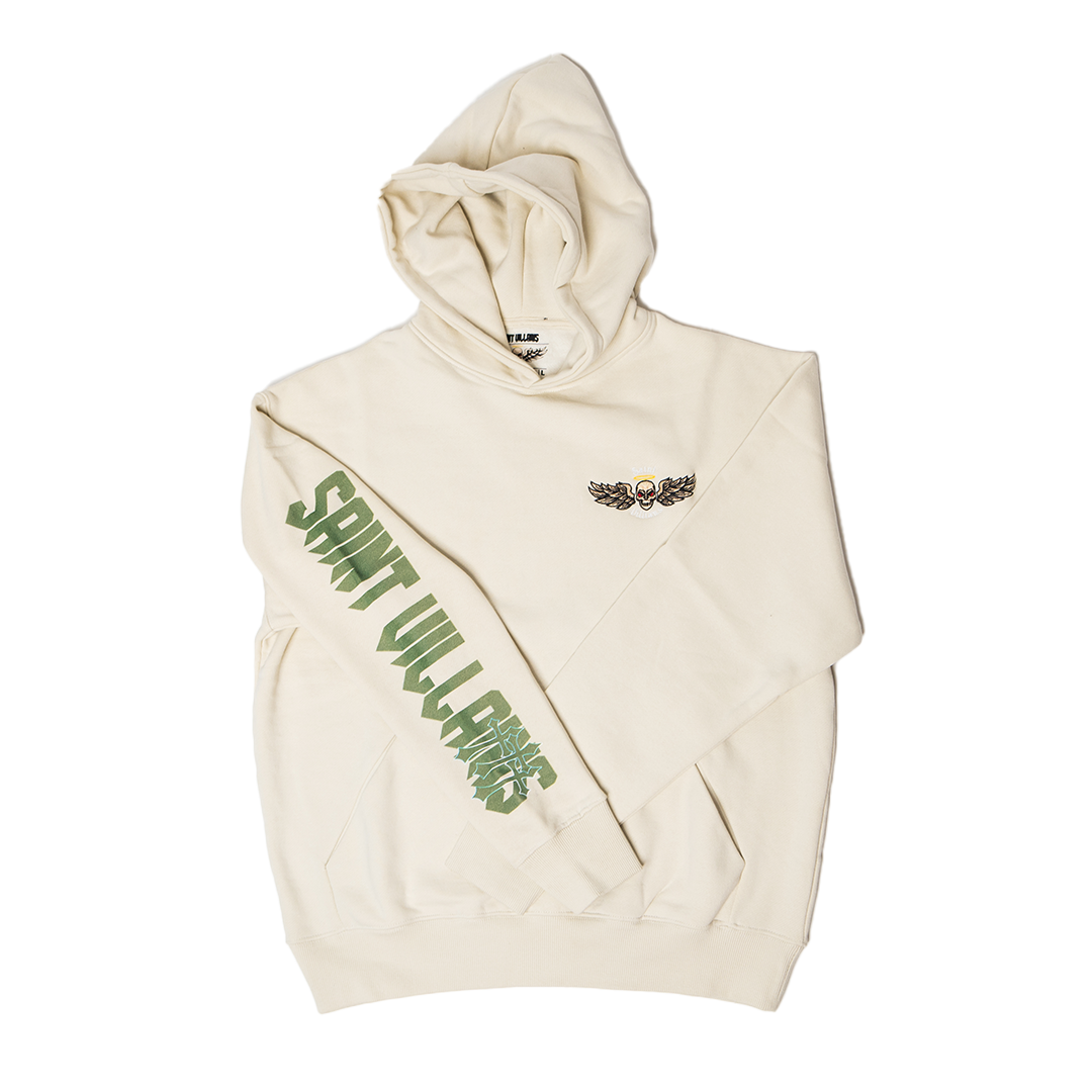 Beige Green "Crosses" Hoodie