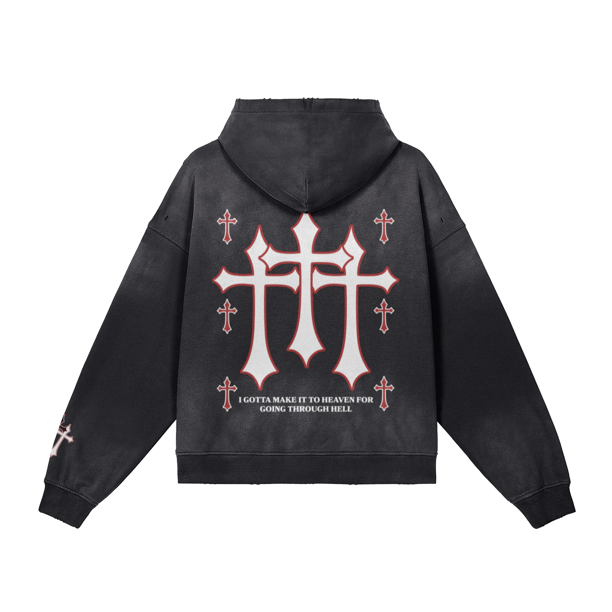 Black "Redemption" - Zip Hoodie