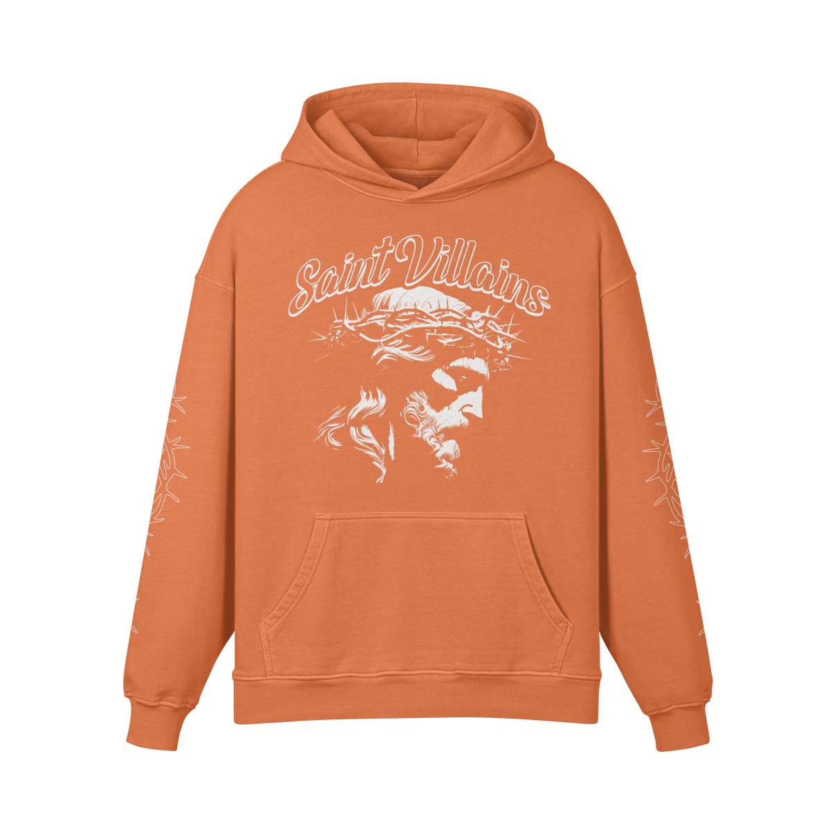 Orange "Jesus Face" Hoodie